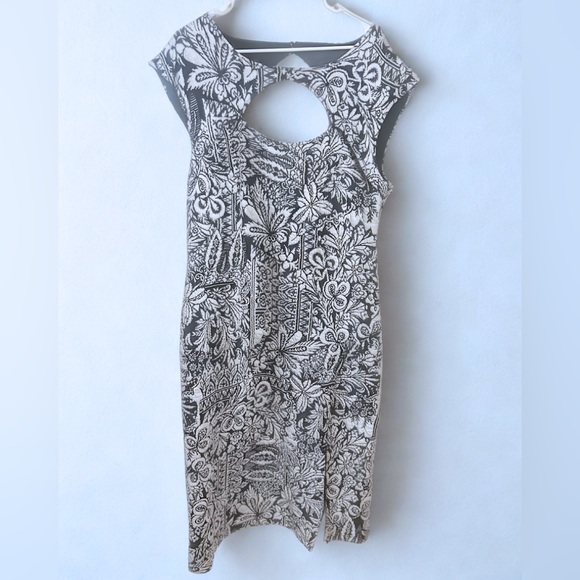 Anthropologie Dresses & Skirts - Anthropologie Black & White Stretch Midi Dress NWT/ XL / Front Cutout + Slit